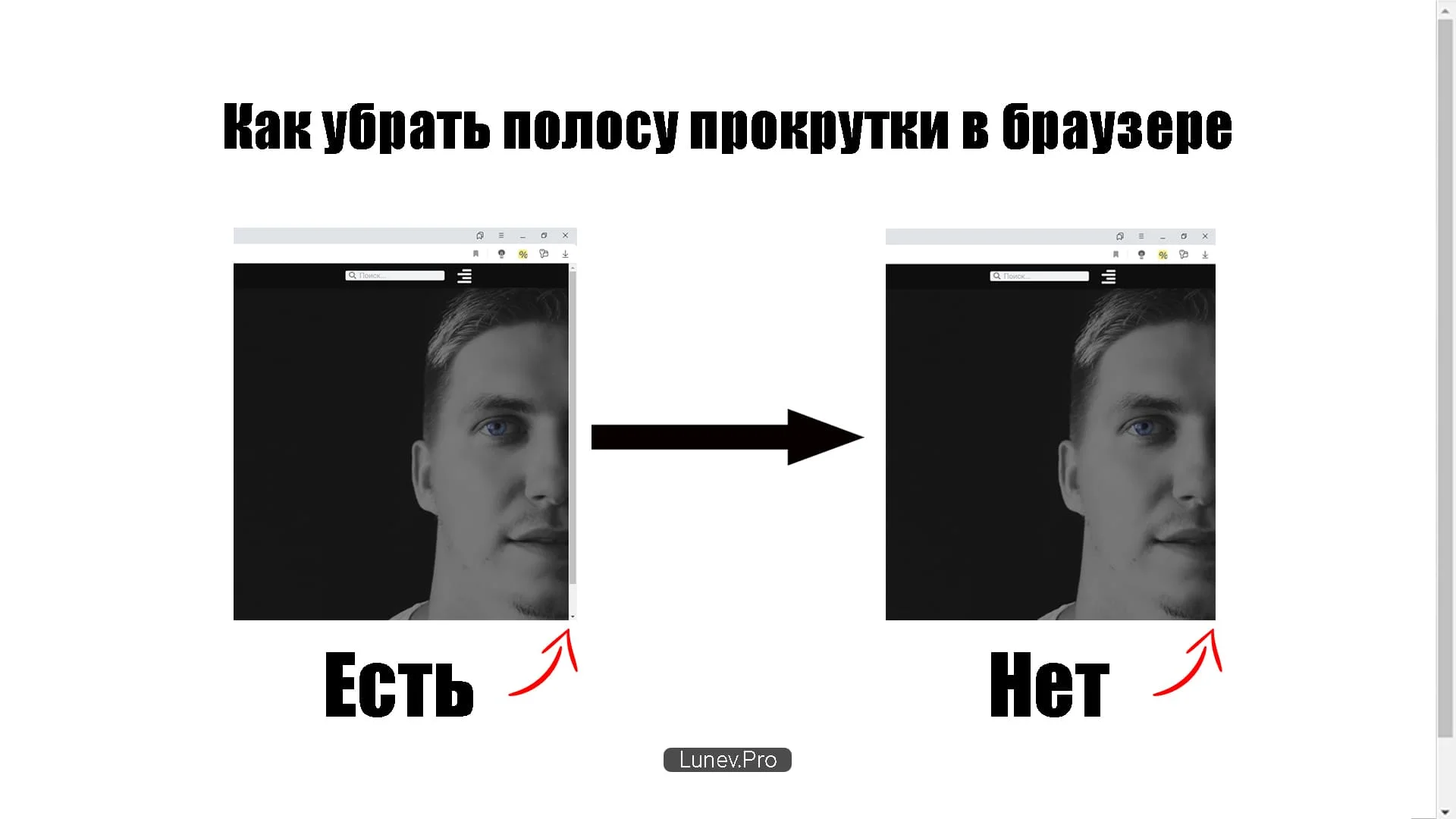 Как убрать полосу прокрутки в браузере