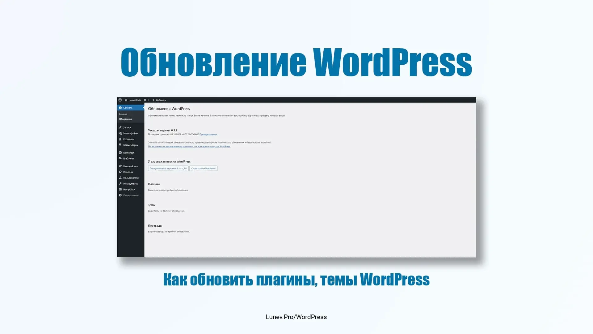 Как обновить плагины, темы и WordPress?