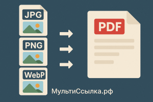 Объединить изображения jpg, png webp в pdf