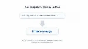 Как сократить ссылку на профиль или канал от мессенджера Max